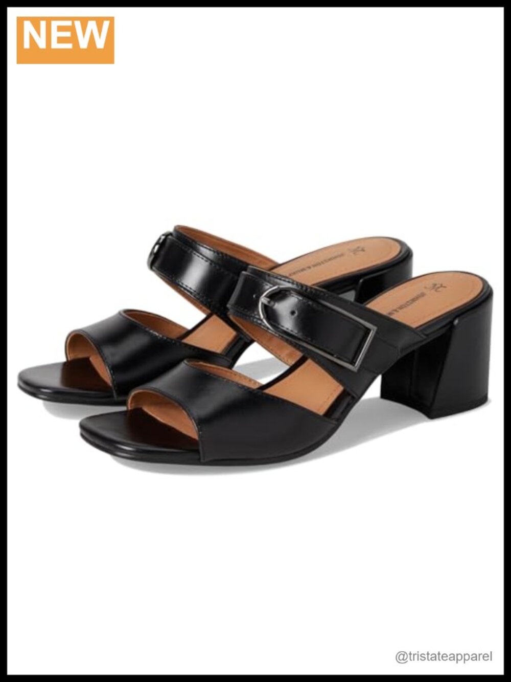Johnston & Murphy Everly Buckle Slide Calfskin Leather Sandals